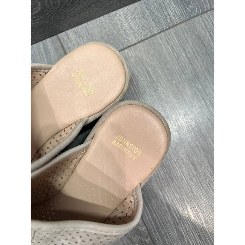 Johnson & Murphy cream perforated wedge slides Cream 8.5 Medium S000102 - Picture 7 of 11
